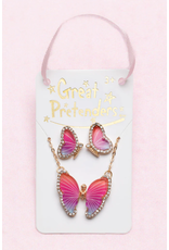 Great Pretenders Boutique Butterfly Necklace And Studded Earring Set