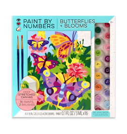 Bright Stripes Paint by Numbers Butterflies & Blooms