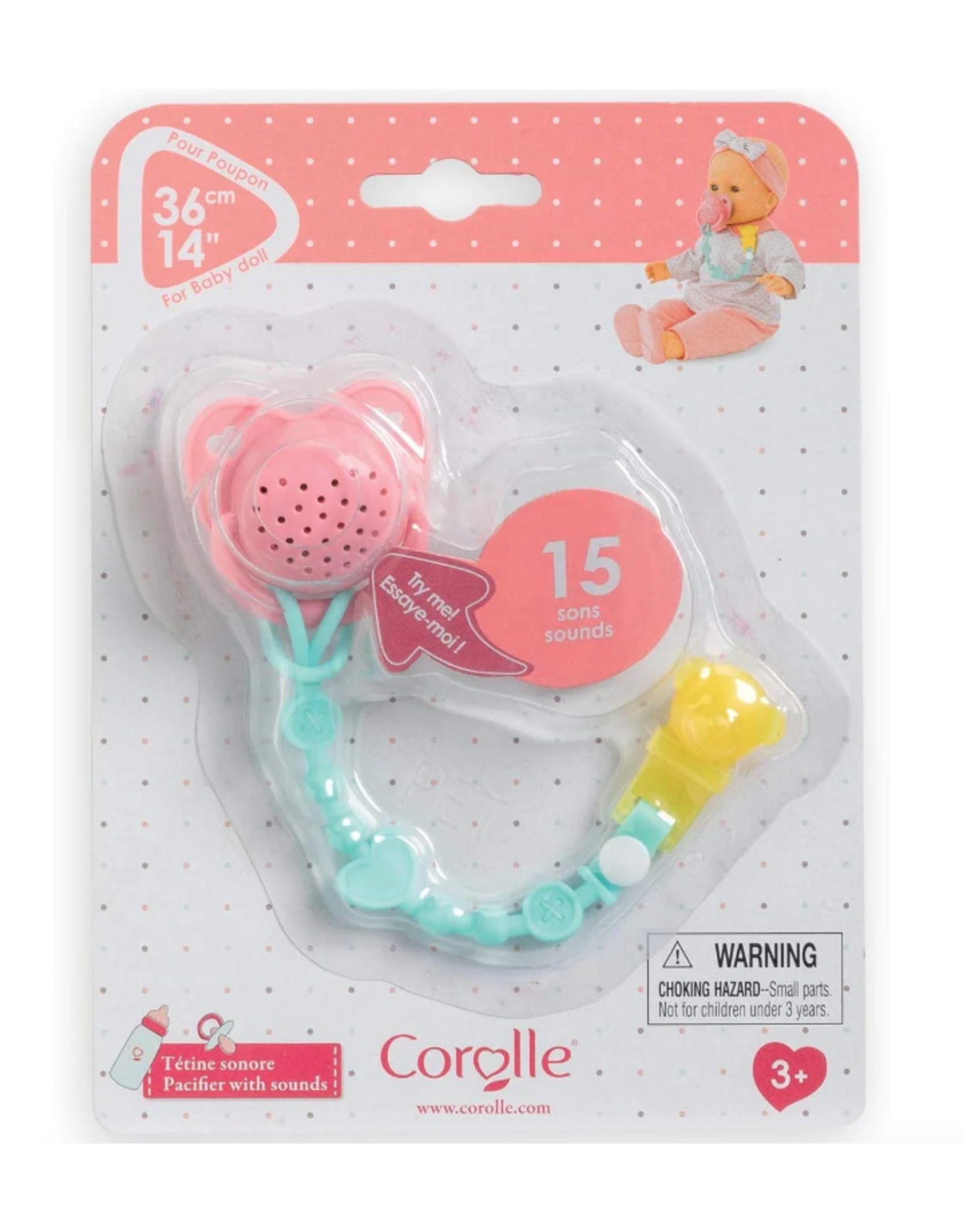 Corolle 14" Doll Pacifier with Sounds