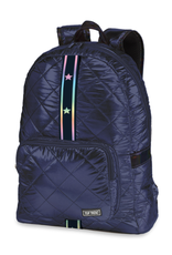 Top Trenz Navy Diamond Stitch Backpack W/ Gradient Star Straps