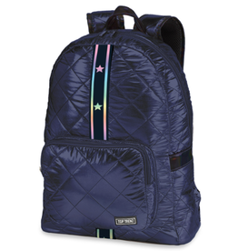 Top Trenz Navy Daimond Stitch Backpack W/ Gradient Star Straps