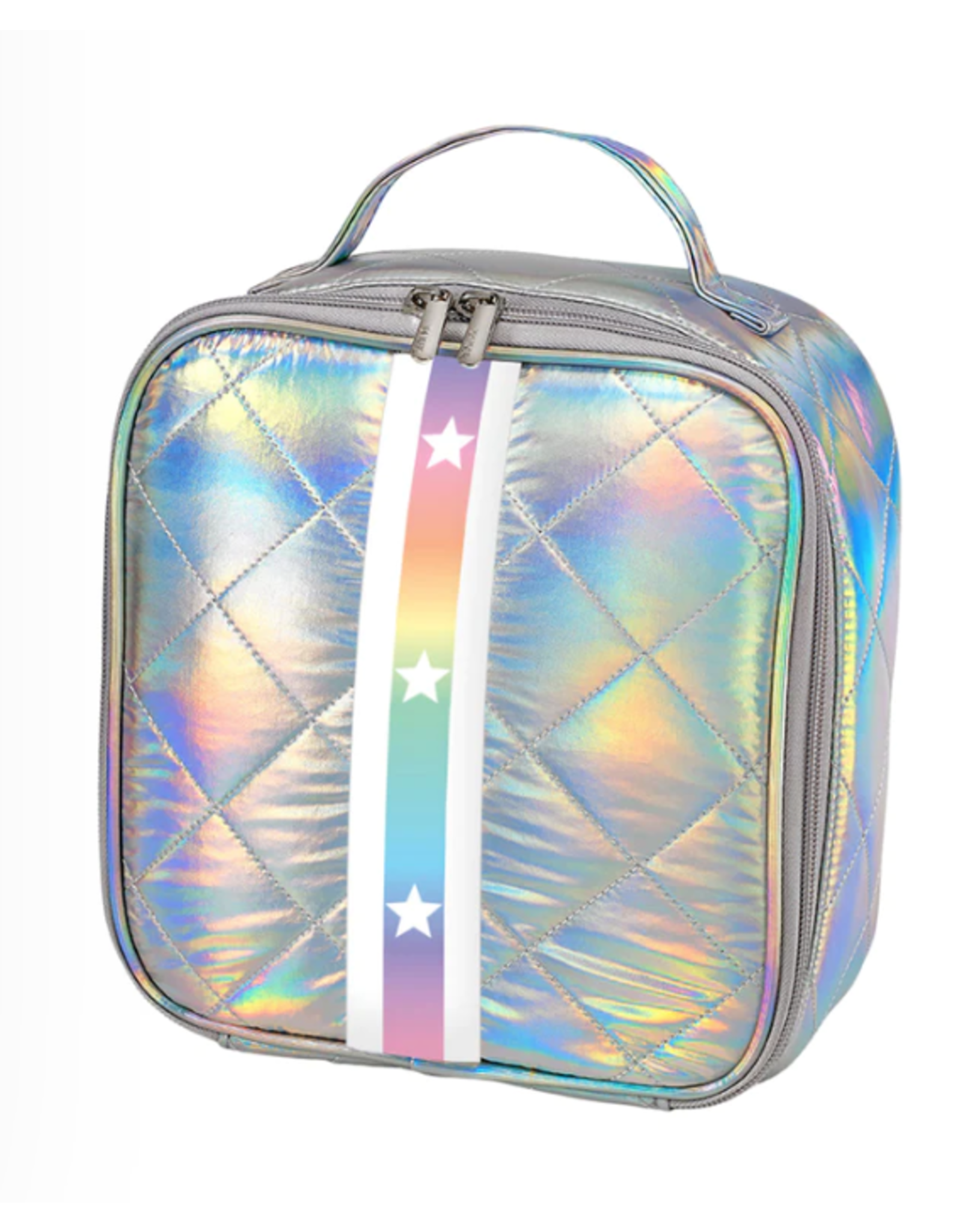 Top Trenz Iridescent Puffer Insulated Lunch Box With Gradient Stars