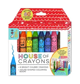 Bright Stripes House of Crayons with Colouring Book