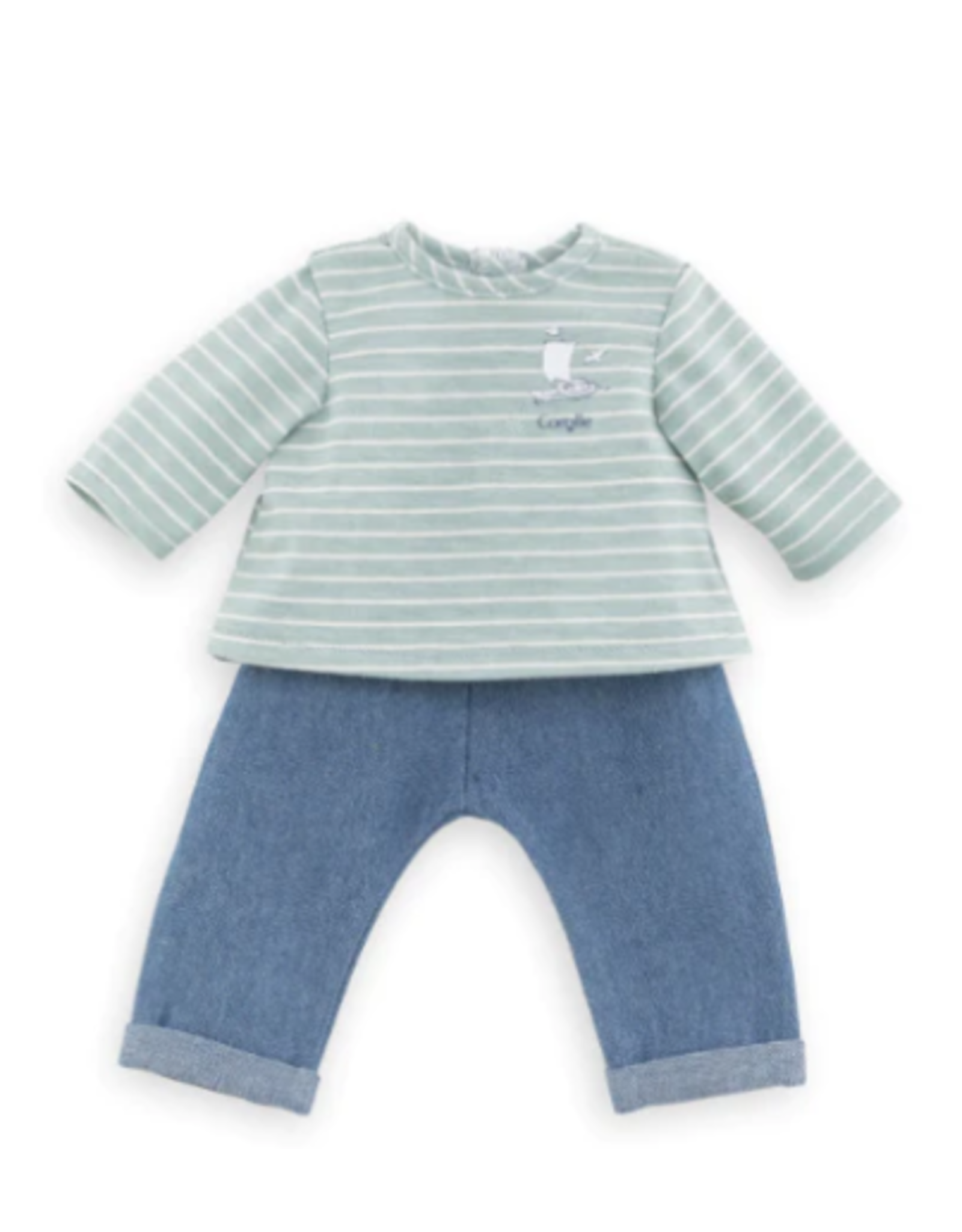 Corolle 12" Pants & Striped T-shirt Doll Clothing