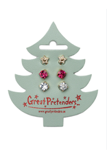 Great Pretenders Holiday Pleather Tree Clip On Earrings