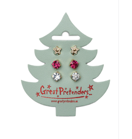 Great Pretenders Holiday Pleather Tree Clip On Earrings