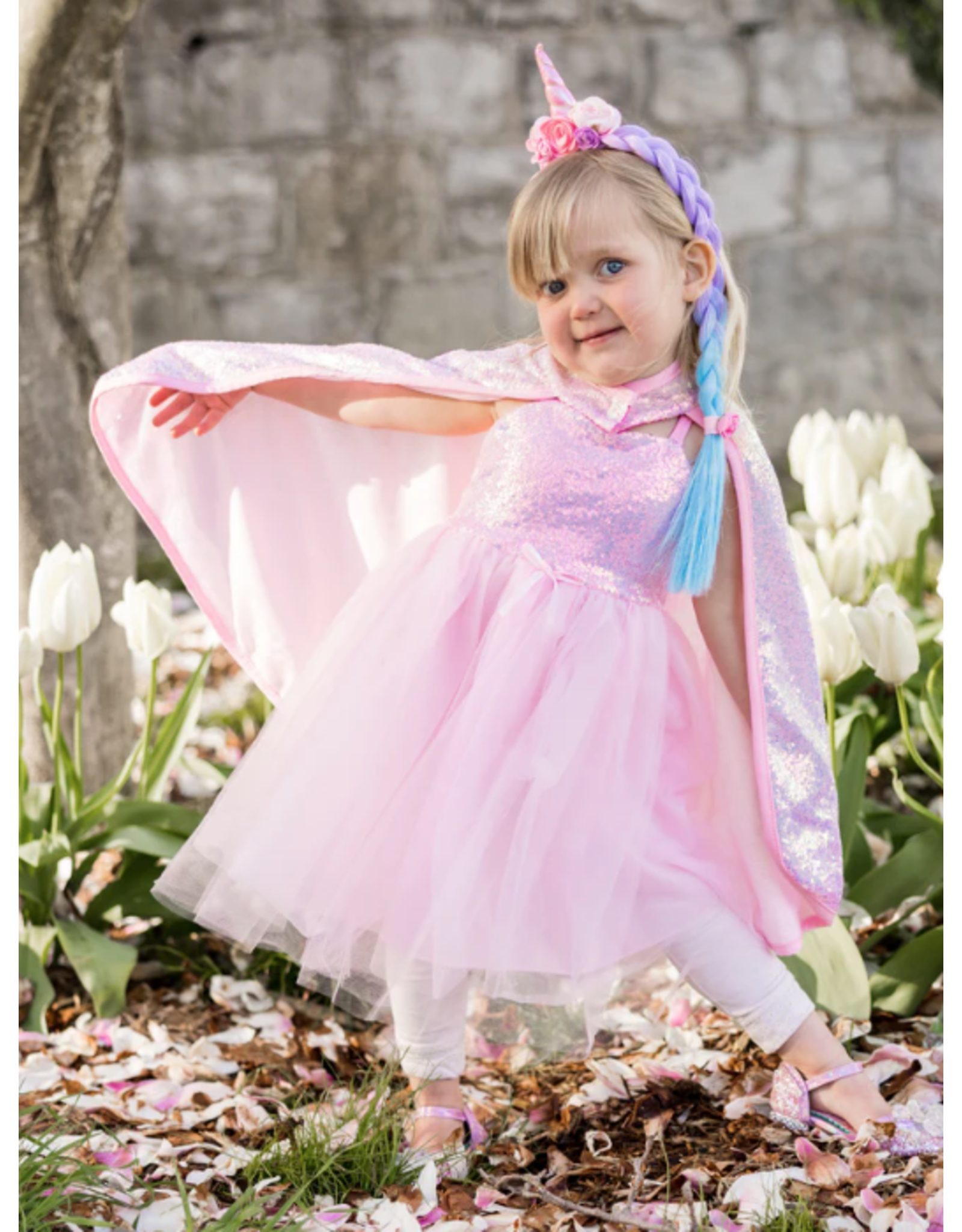Great Pretenders Pink Sequins Cape Size 5-6