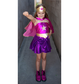 Great Pretenders Superhero Star Dress Cape And Headpiece Size 5-6 Great Pretenders Superhero Star Dress Cape And Headpiece Size 5-6