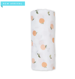 Lulujo Baby Swaddle Blanket Muslin Cotton LG Peaches 0M+
