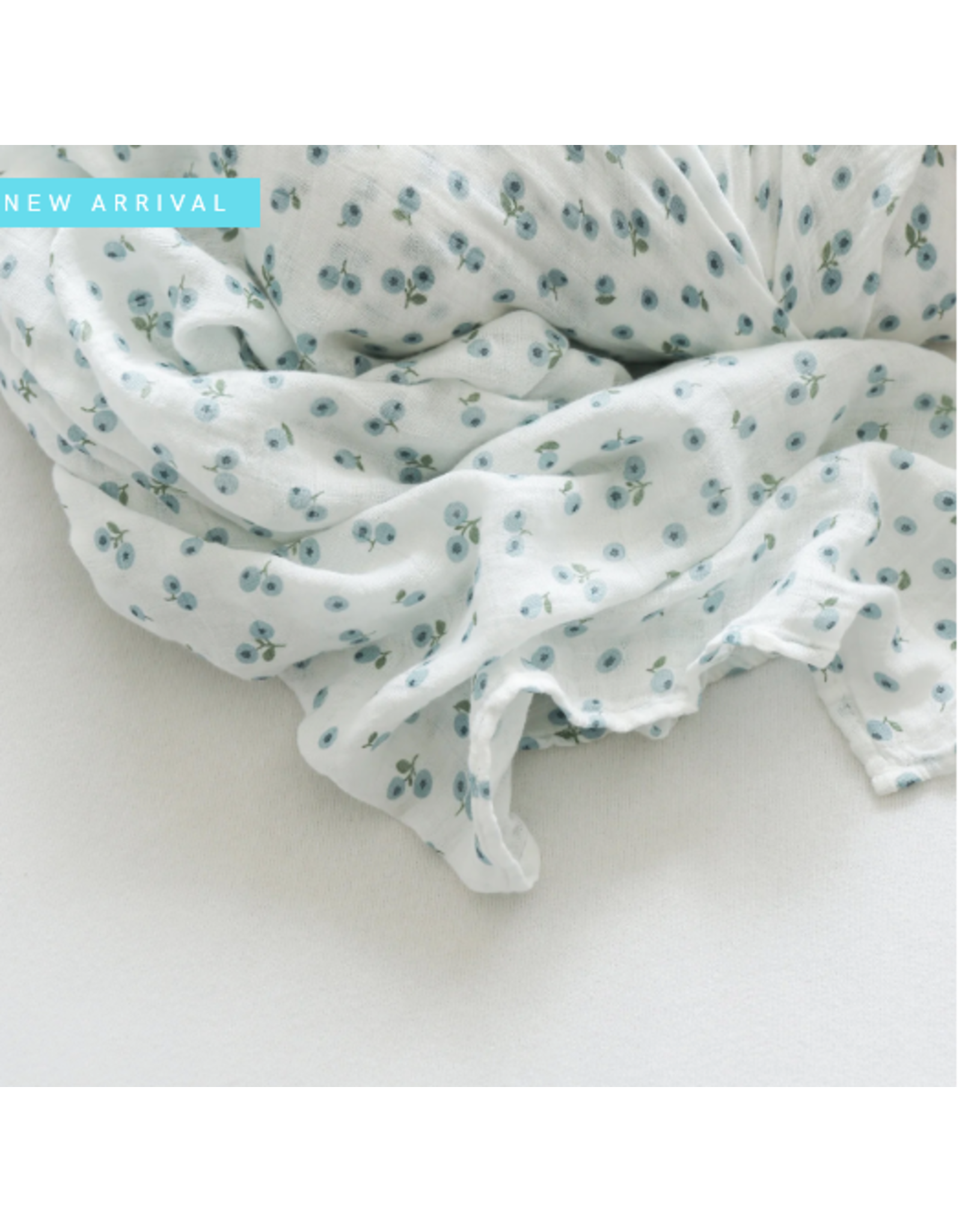 Lulujo Baby Swaddle Blanket Muslin Cotton LG Blueberries 0M+