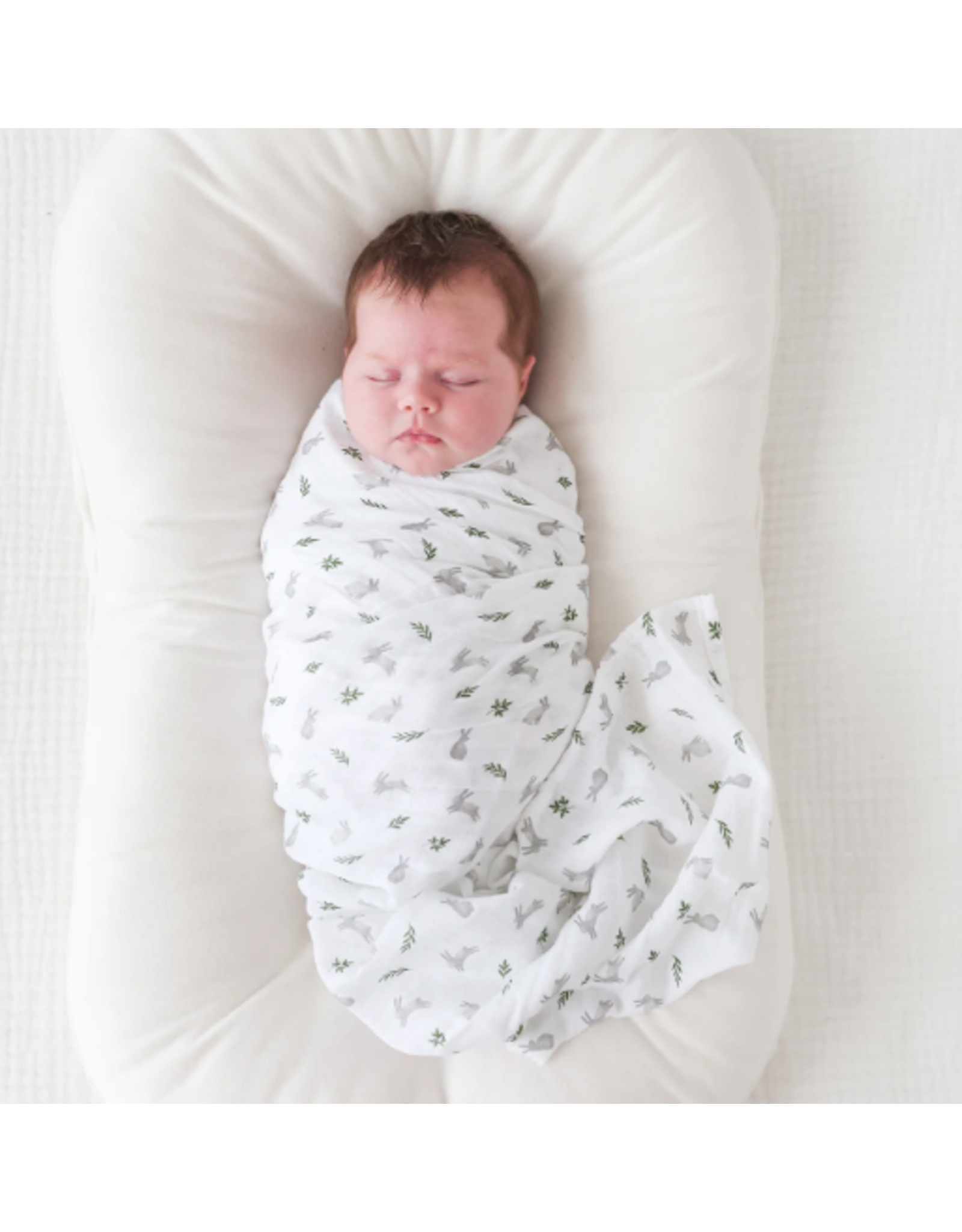 Lulujo Baby Swaddle Blanket Muslin Cotton LG Bunnies 0M+
