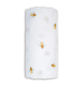 Lulujo Baby Swaddle Blanket Muslin Cotton LG Bees 0M+