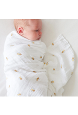 Lulujo Baby Swaddle Blanket Muslin Cotton LG Bees 0M+