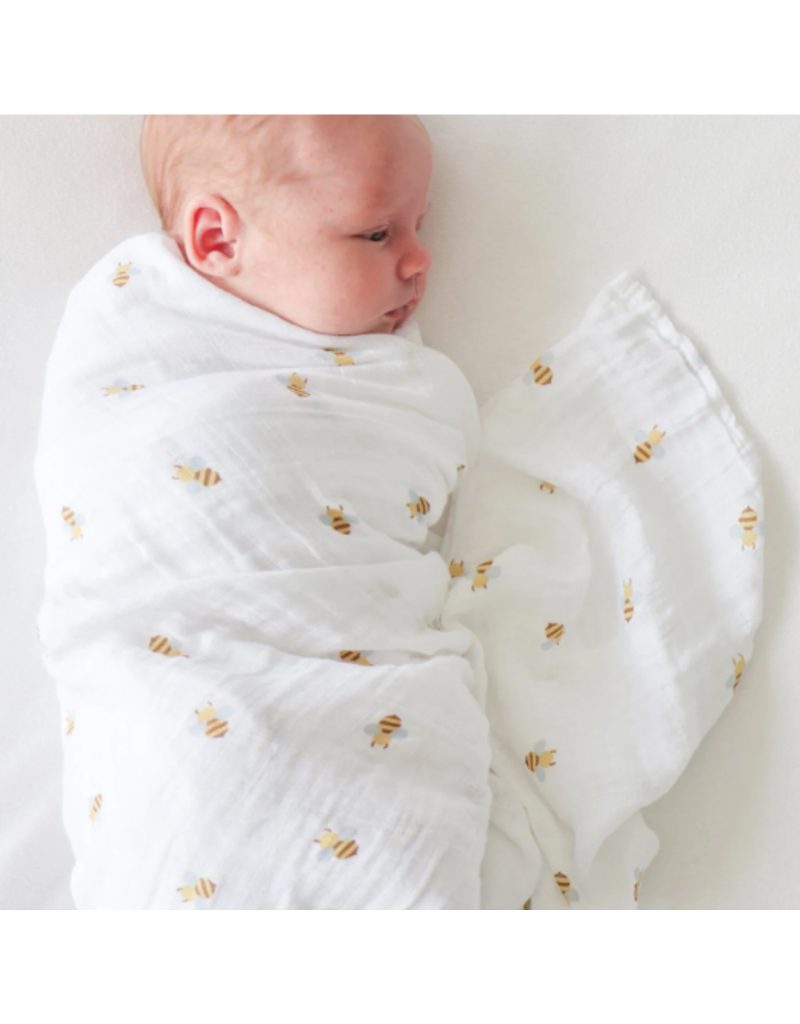 Lulujo Baby Swaddle Blanket Muslin Cotton LG Bees 0M+
