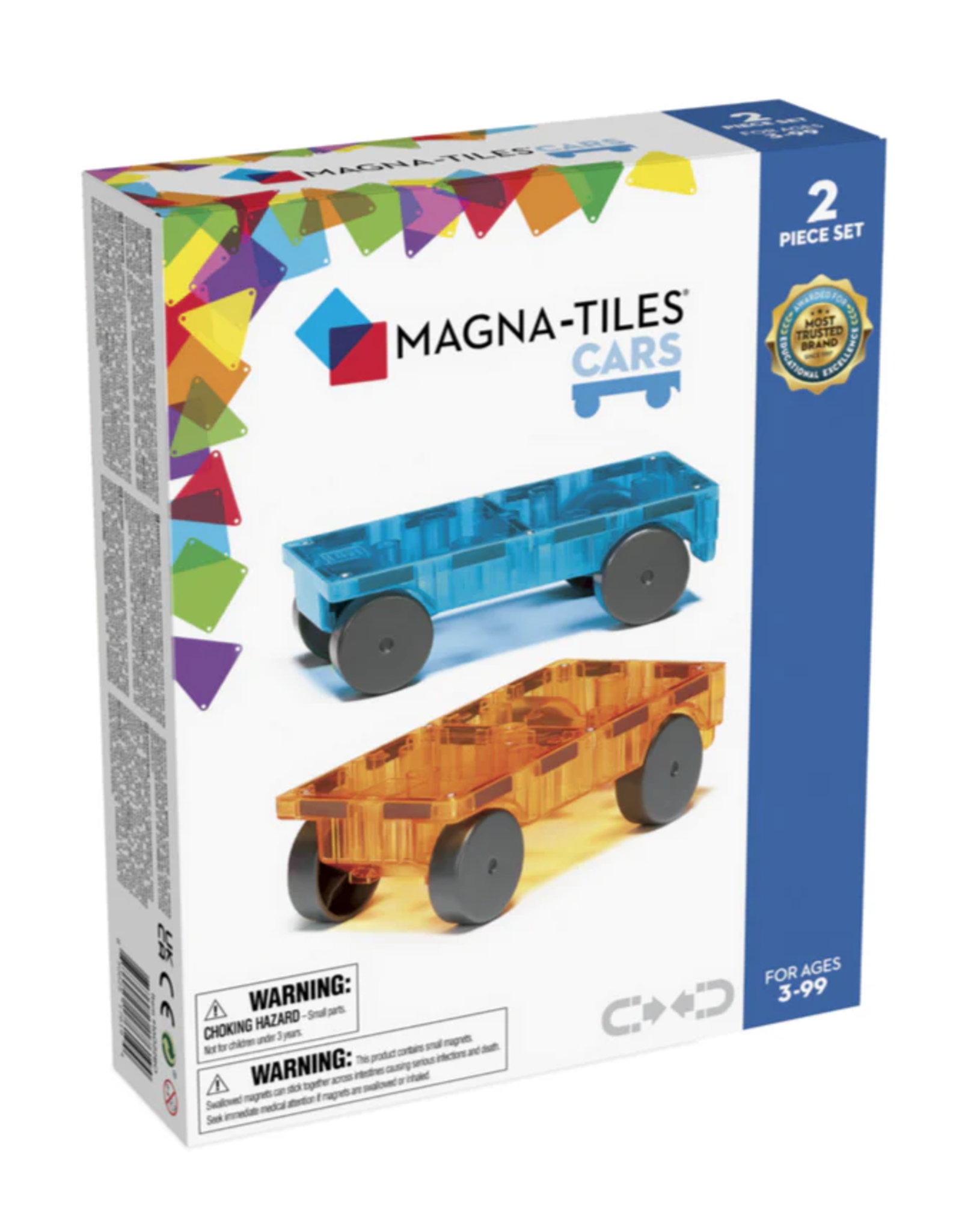 Magna-Tiles Magna-Tiles Cars 2 Piece Expansion Set: Blue & Orange
