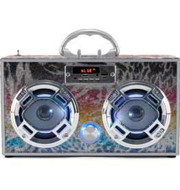 Wireless Express Animal Print Bling Wireless Boombox with FM Radio