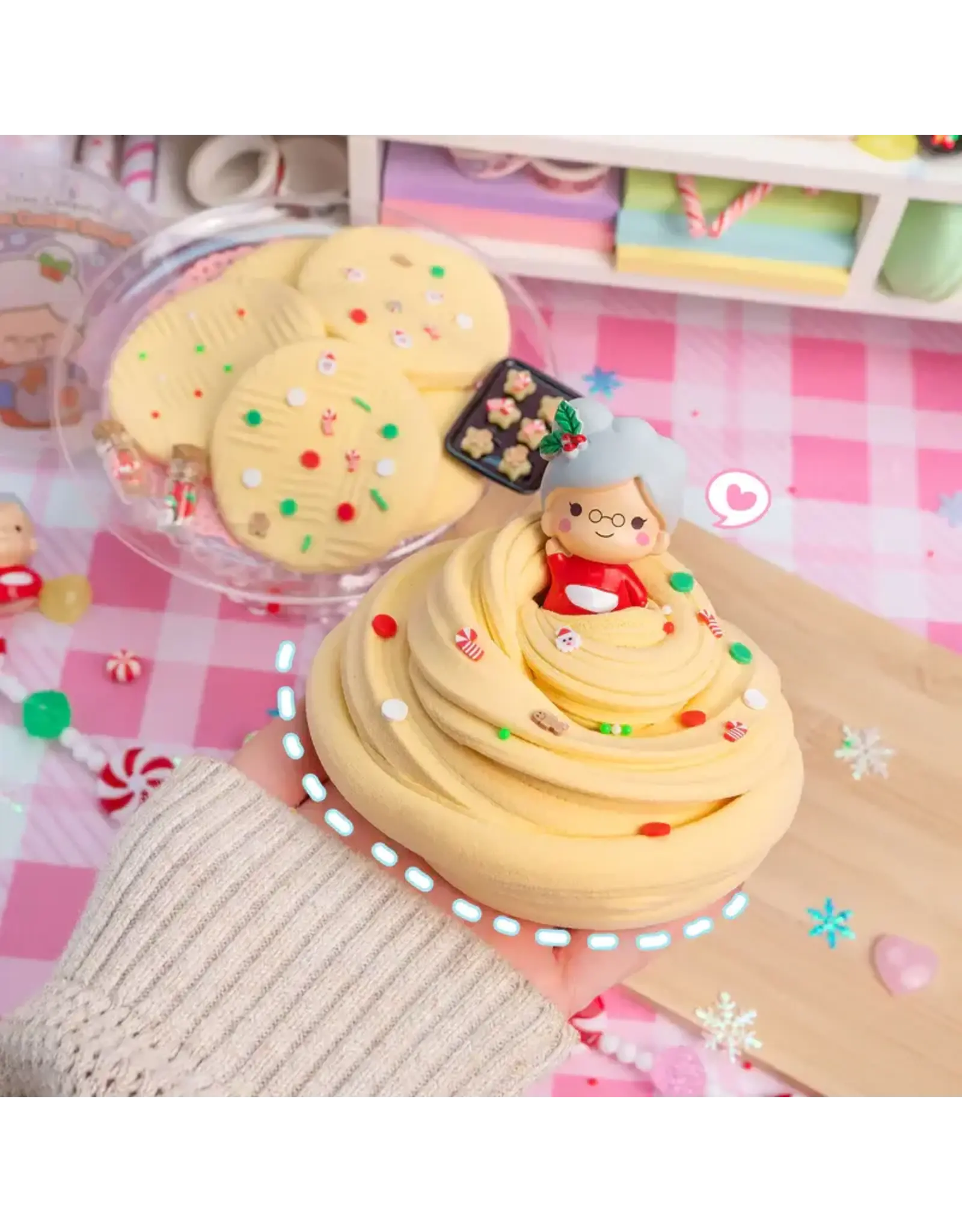 Kawaii Slime Mrs. Claus Cookie Dough Clay Dough Slime