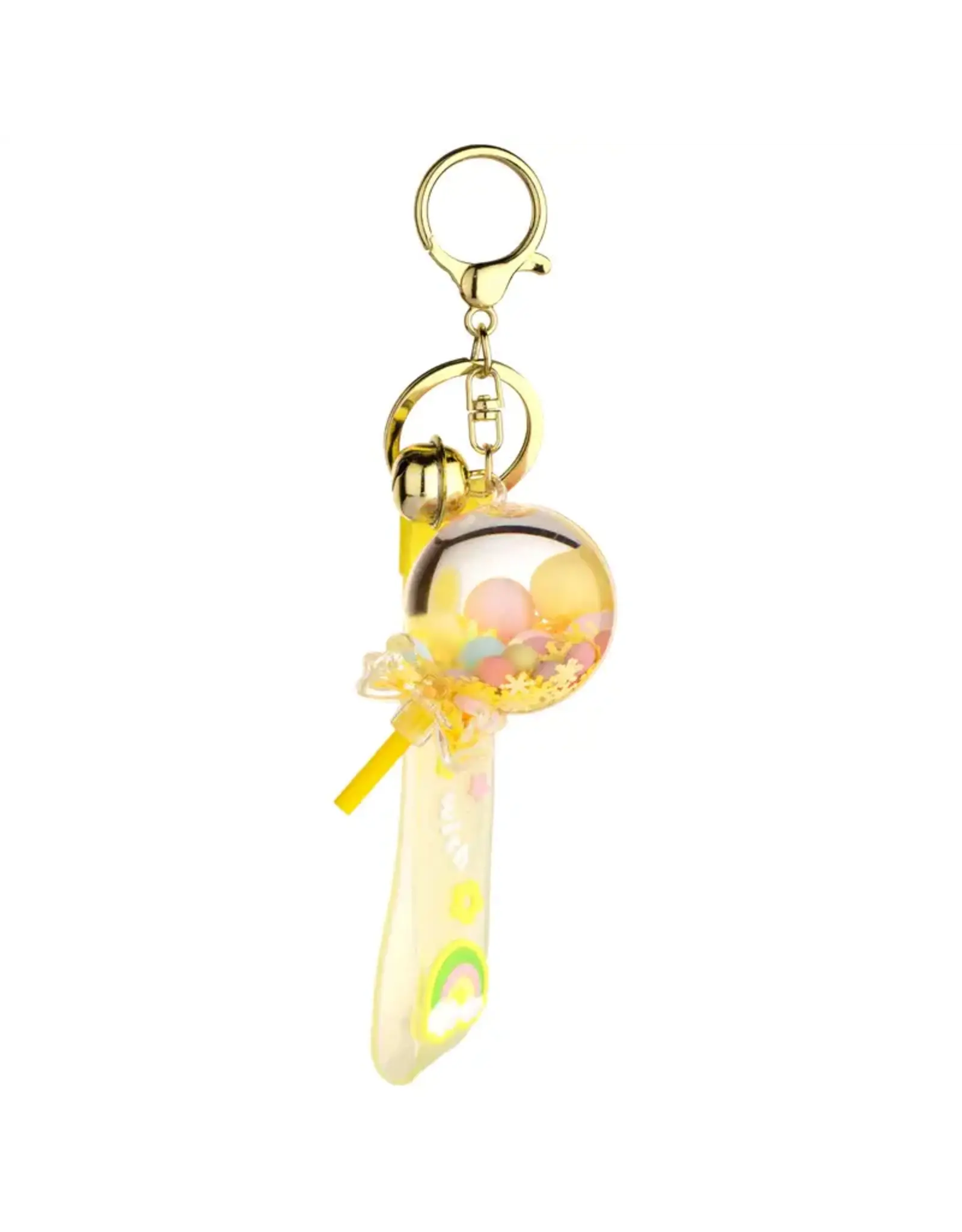 Kawaii Slime Yellow Lollipop Snowflake Liquid Sensory Keychain