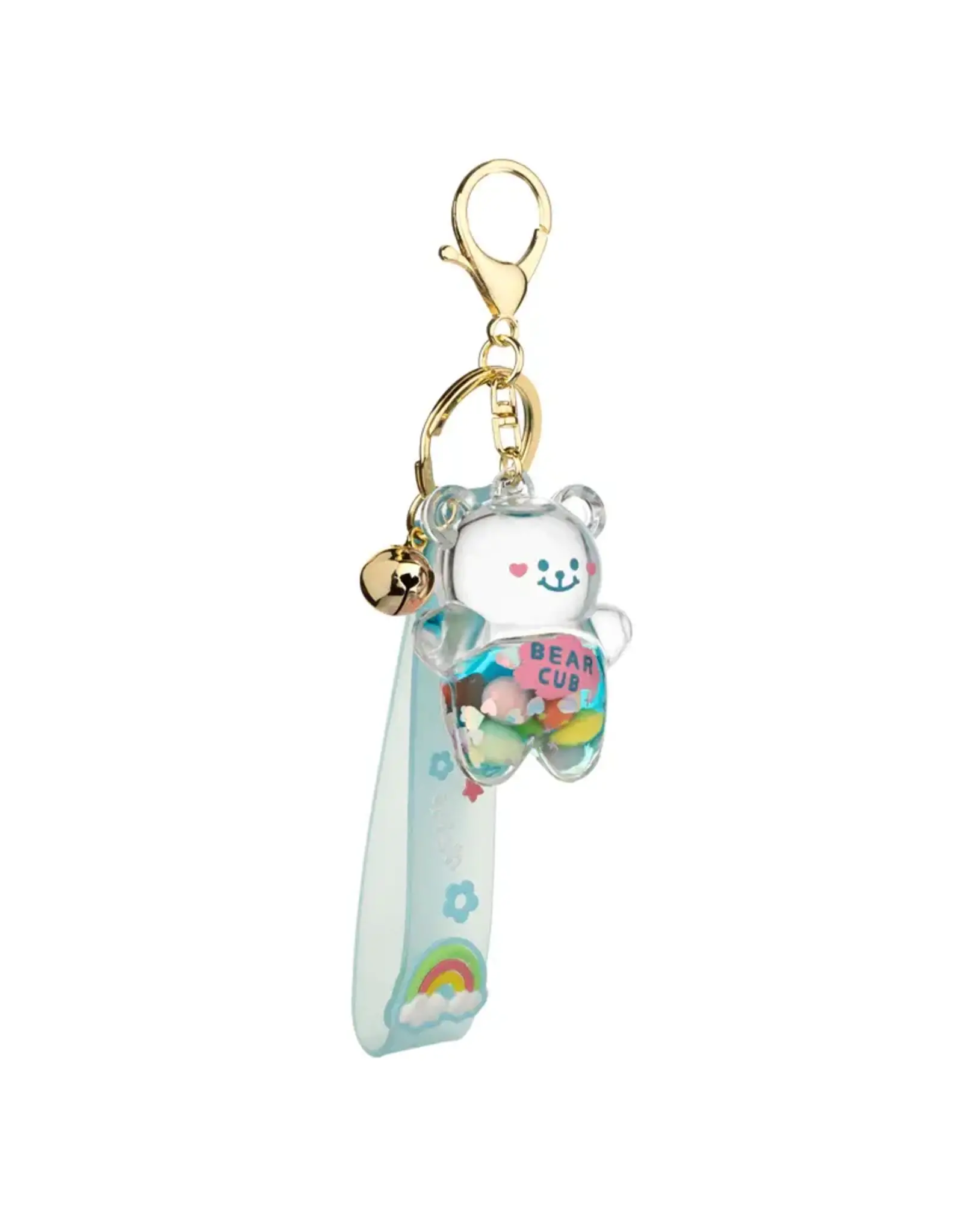 Kawaii Slime Blue Wish Bear Liquid Effect Sensory Keychain