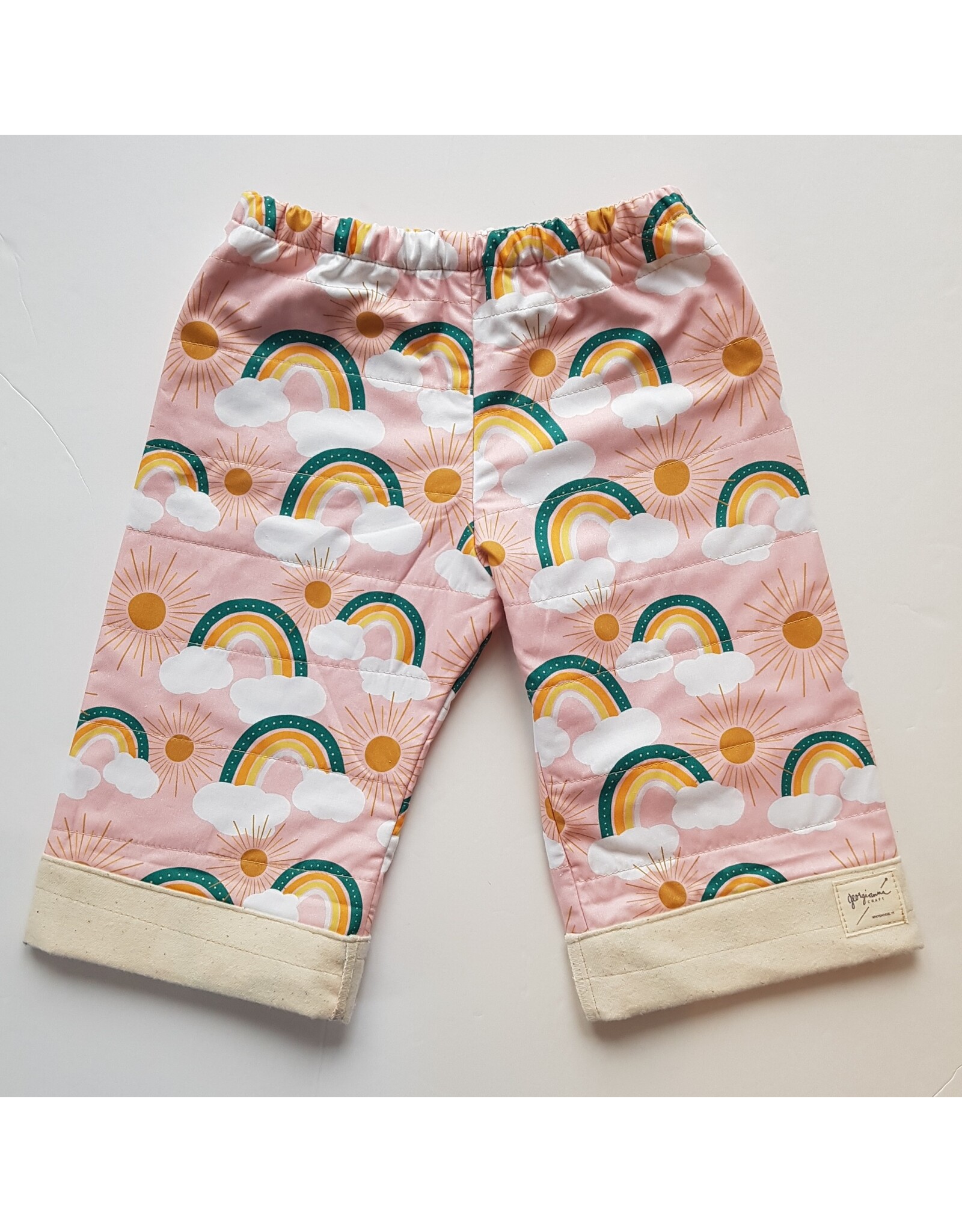 Georgi Pearson Quilty Pants, Pink with Rainbows