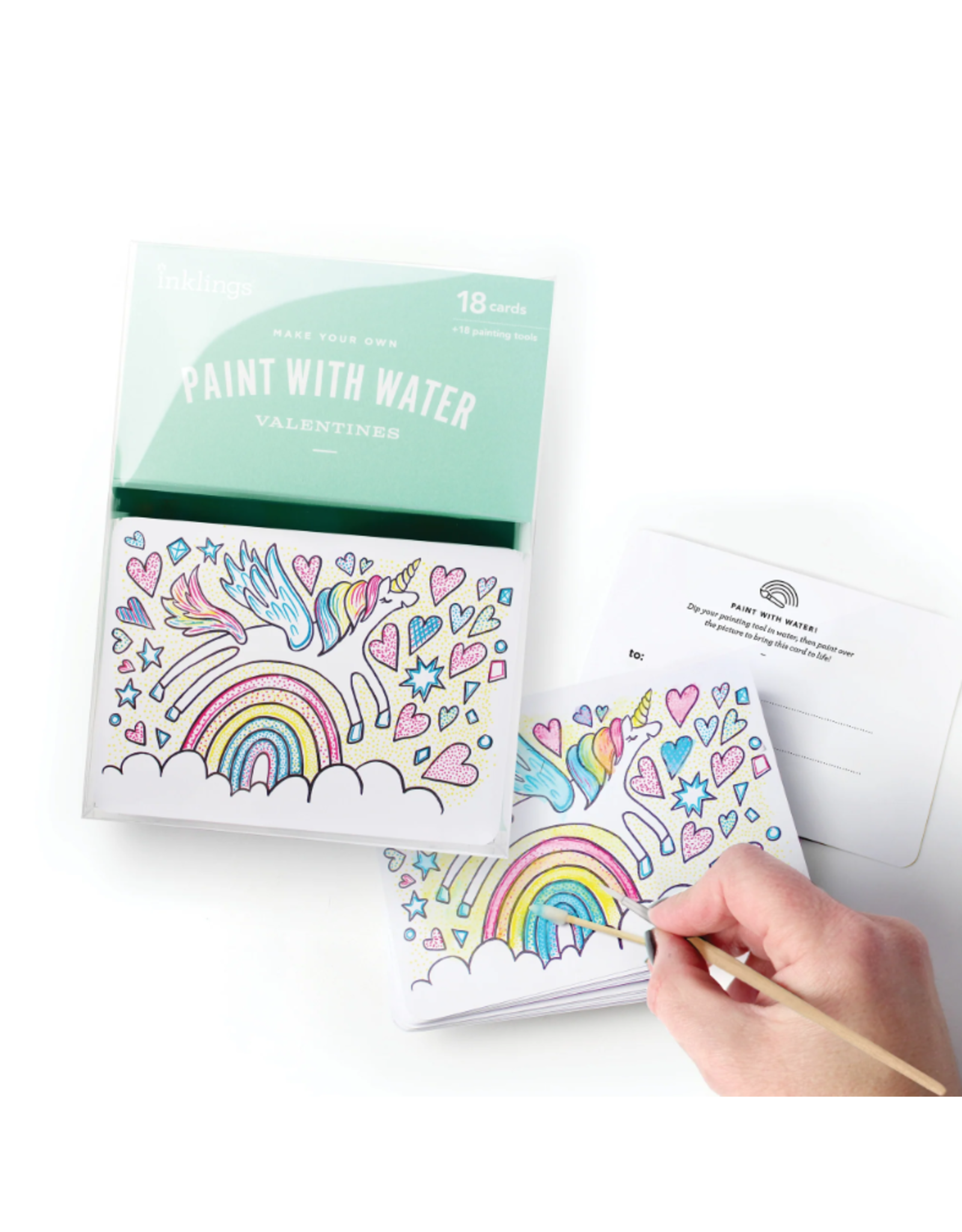 Inklings Paperie Paint With Water Valentines Unicorn