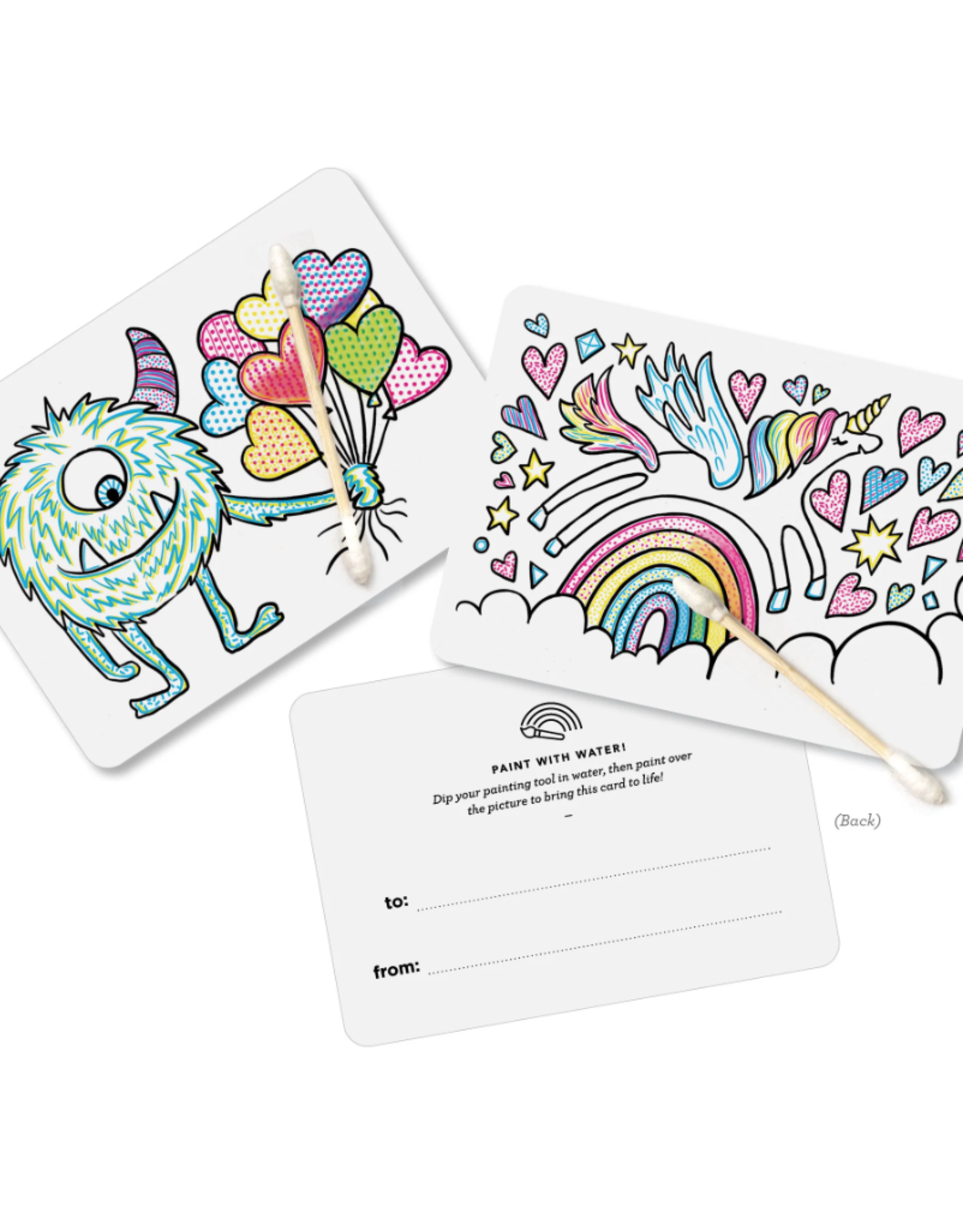 Inklings Paperie Paint With Water Valentines Unicorn