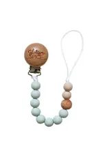 Glitter and Spice Pacifier Clip Sage