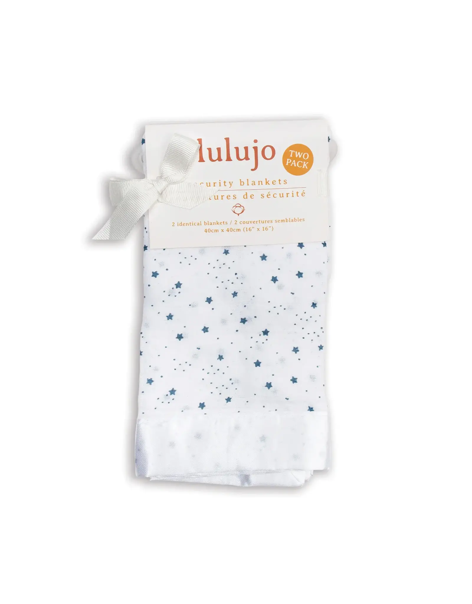 Lulujo Baby Security Blankets 2 Pack Muslin Cotton Stars