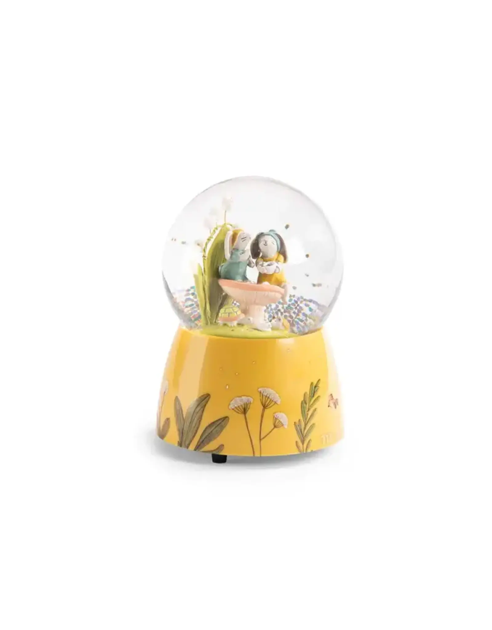 Moulin Roty Trois Petits Lapins Musical Snow Globe