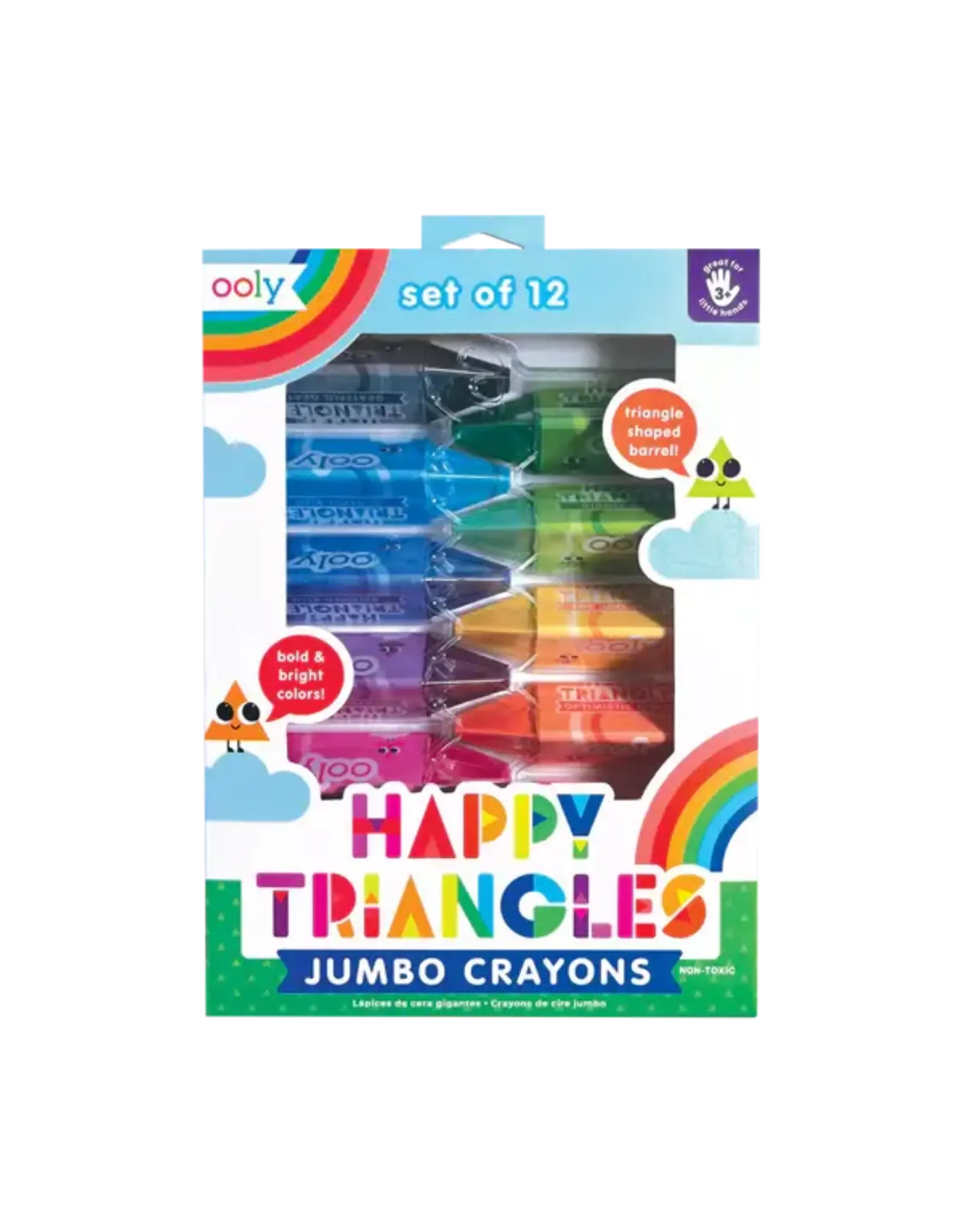 Ooly Happy Triangles Jumbo Crayons Set Of 12