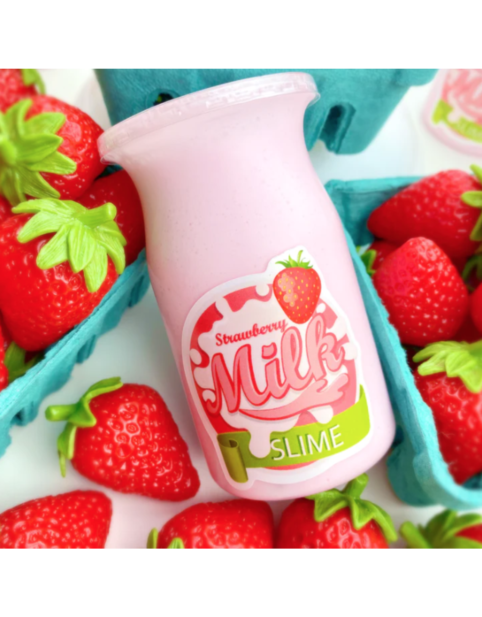 Kawaii Slime Strawberry Milk Glossy Slime