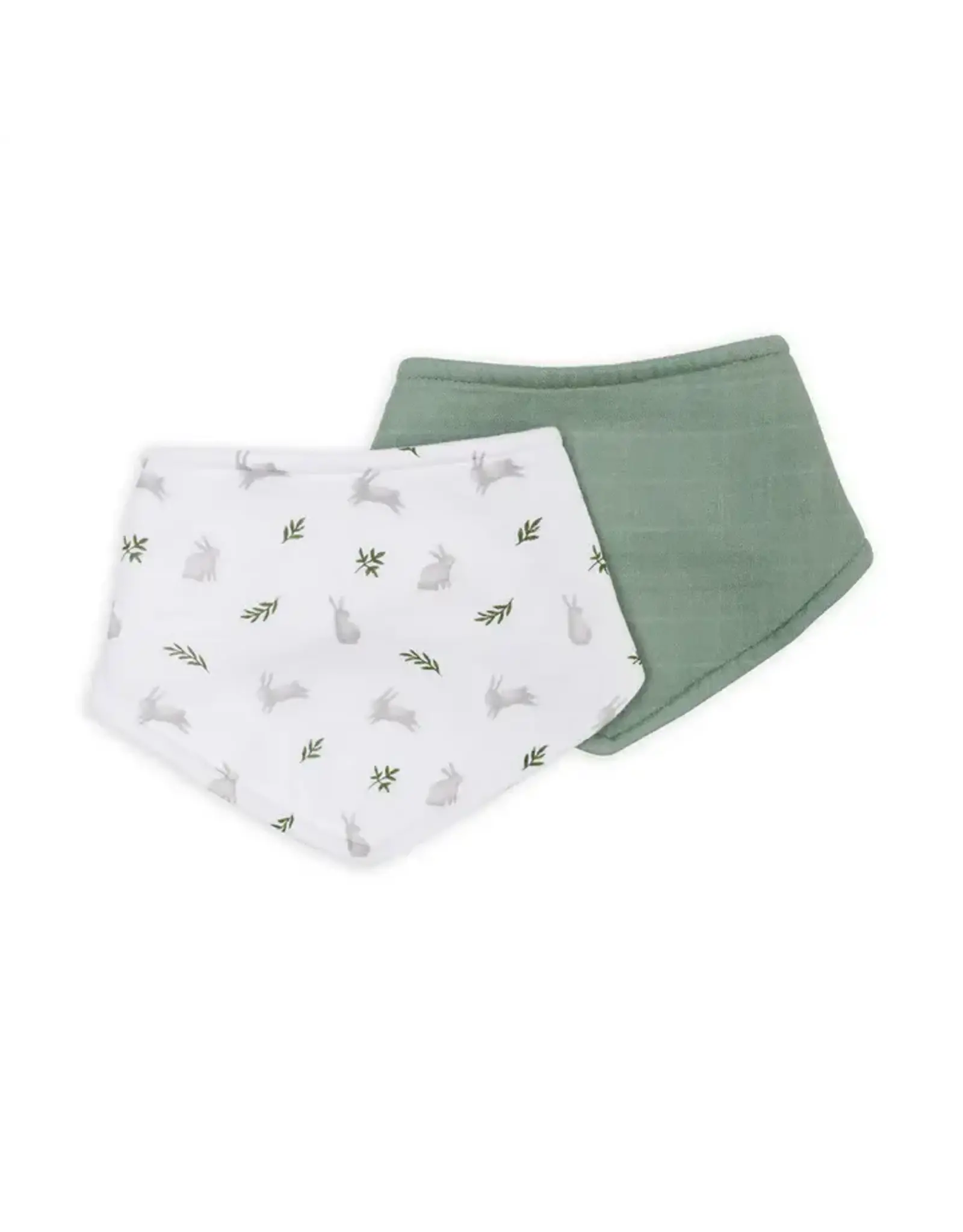 Lulujo Baby Lulujo 2 Pack Bandana Bibs Bunny & Fern