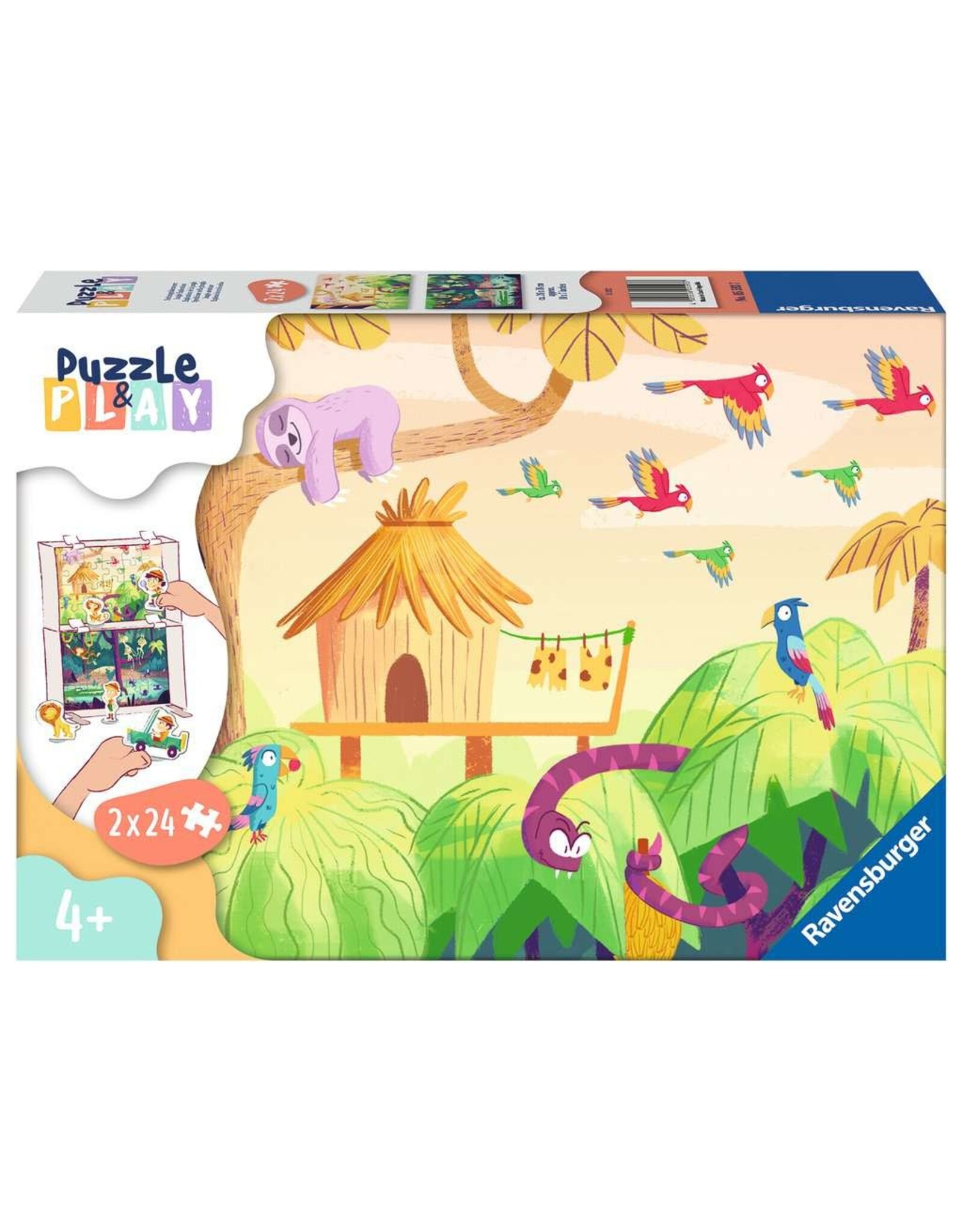 Ravensburger Puzzle & Play Jungle Exploration 2x24 Piece Puzzle