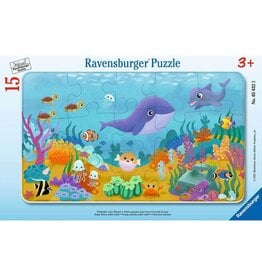 Ravensburger 15 Piece Young Animals Under Water Frame Puzzle