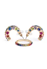 Great Pretenders Boutique Chic Rockin Rhinestone Earrings & Ring Set