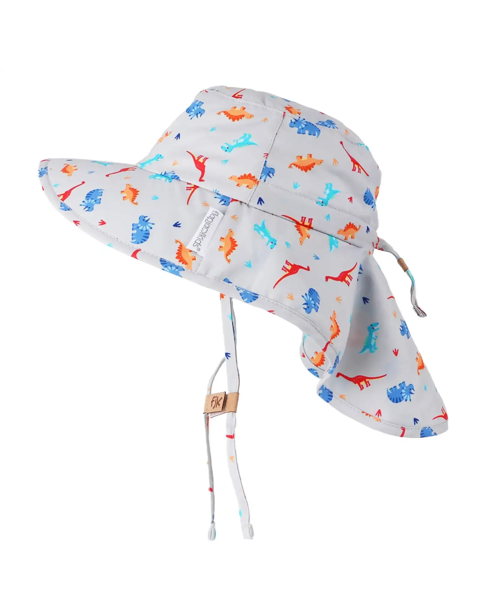 FlapJackKids Sun Hat Neck Cape Multi Dino