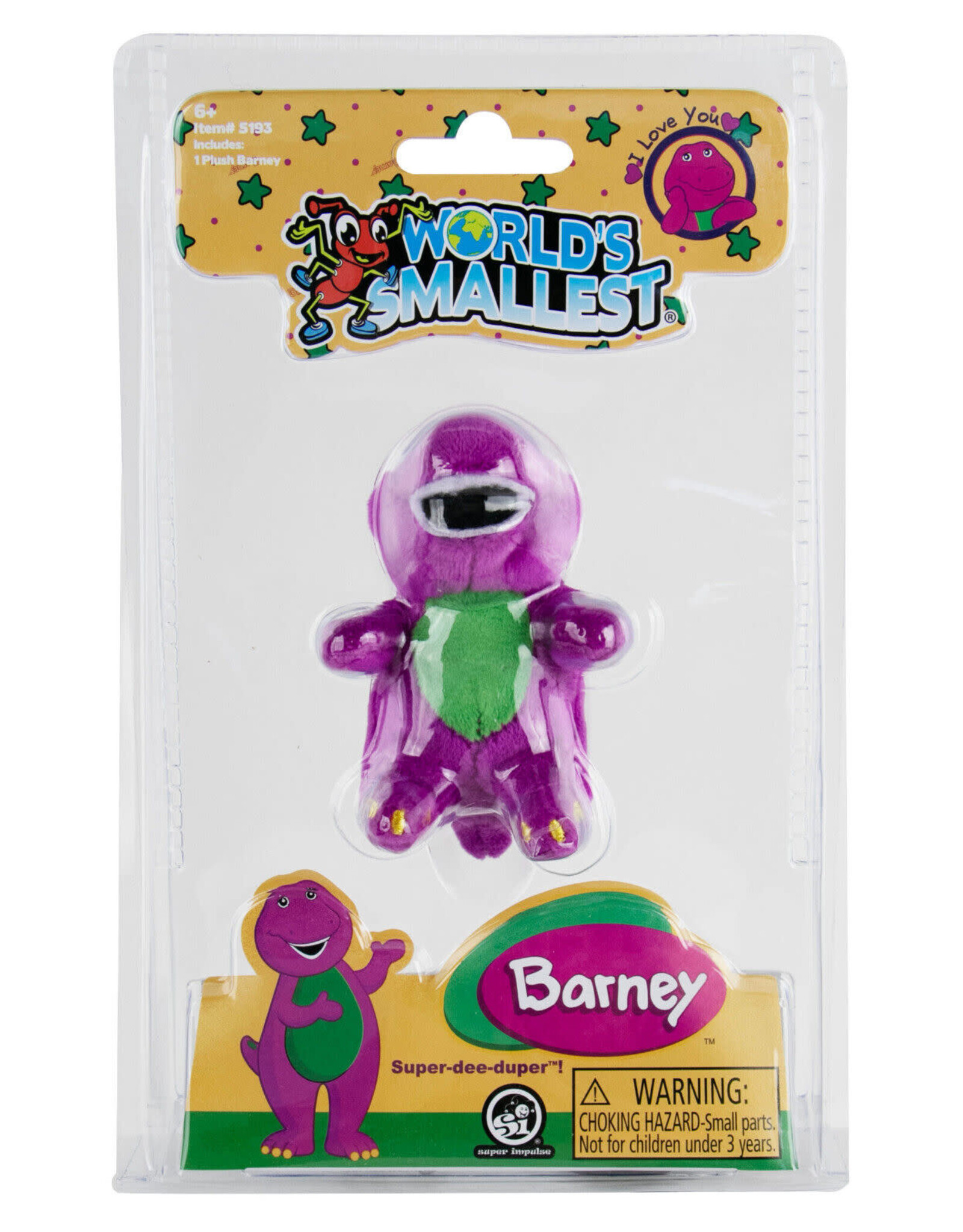 Super Impulse World's Smallest Barney Plush Purple Dinosaur