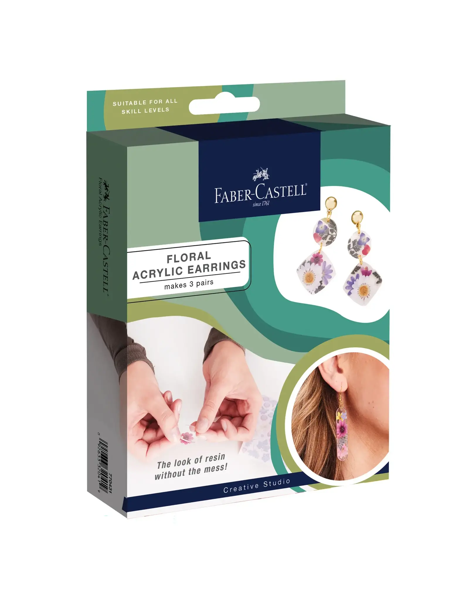 Faber Castell Pressed Floral Acrylic Earrings