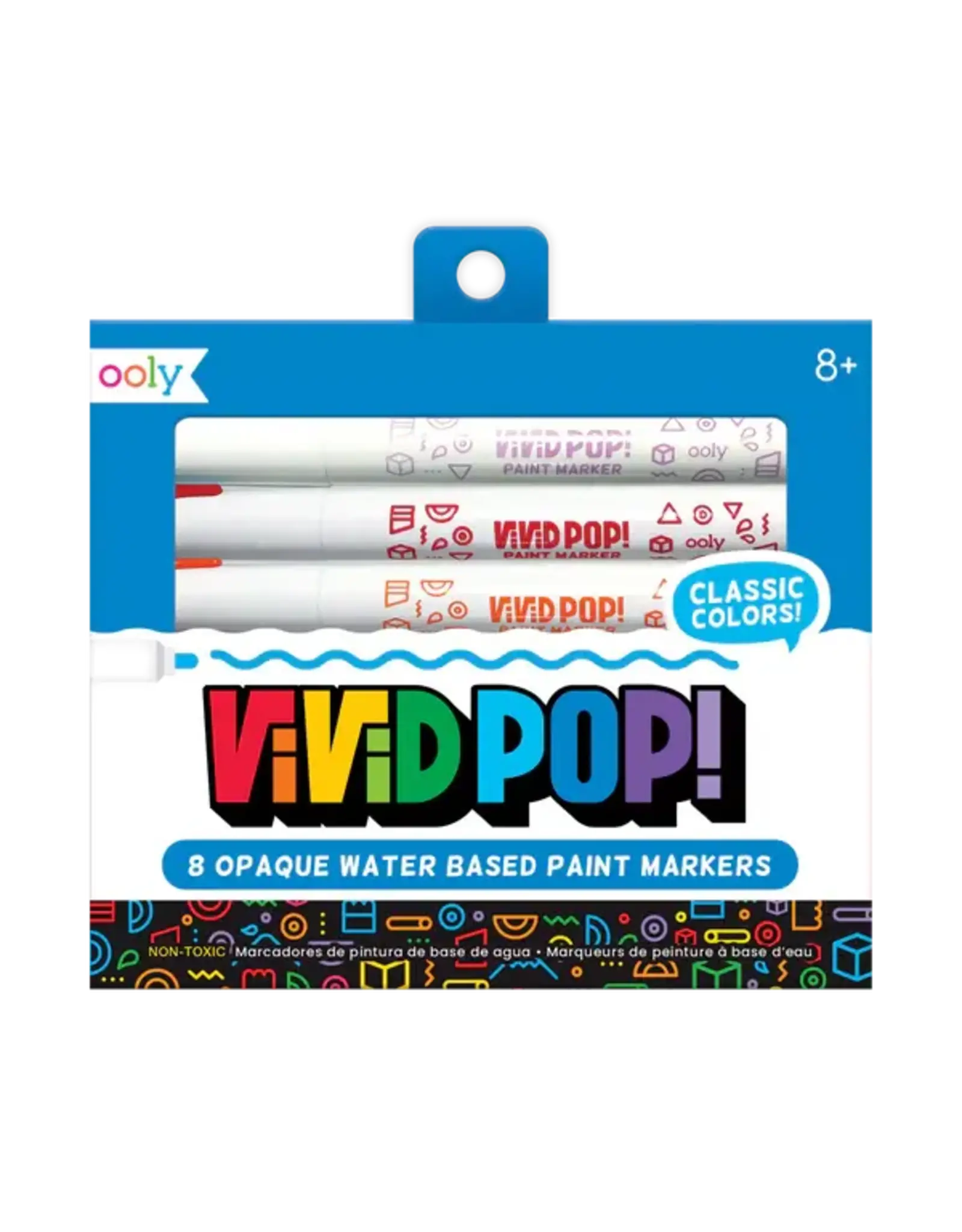 Ooly Vivid Pop! 8 Water Based Paint Markers - Metallic