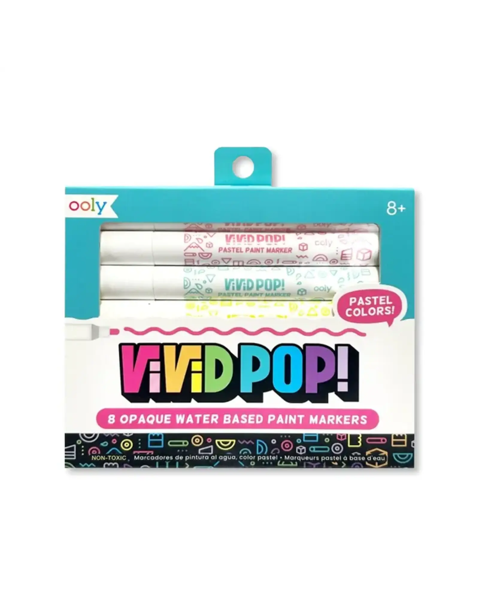 Ooly Vivid Pop! 8 Water Based Paint Markers Pastel