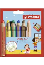 STABILO STABILO Woody 3 in 1 Set of 6 With Sharpner