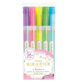 Zebra Kirarich Glitter Highlighter Assorted 5 Pack