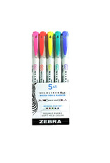 Zebra Zebra Mildliner Double Ended Highlighter 5 Packs Fluorescent