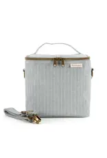 So Young Pinstripe Heather Grey Petite Lunch Poche