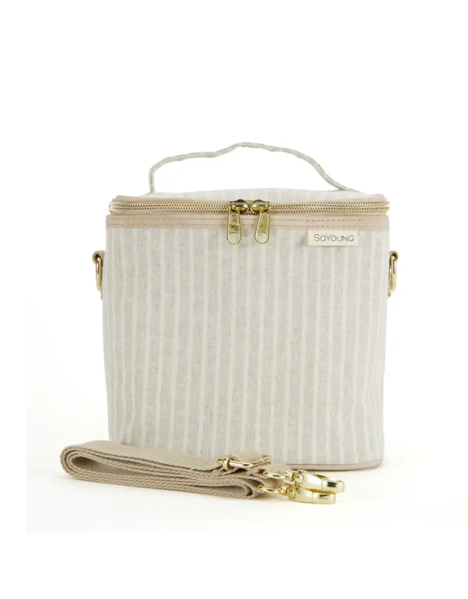 So Young Sand And Stone Beach Stripe Petite Lunch Poche