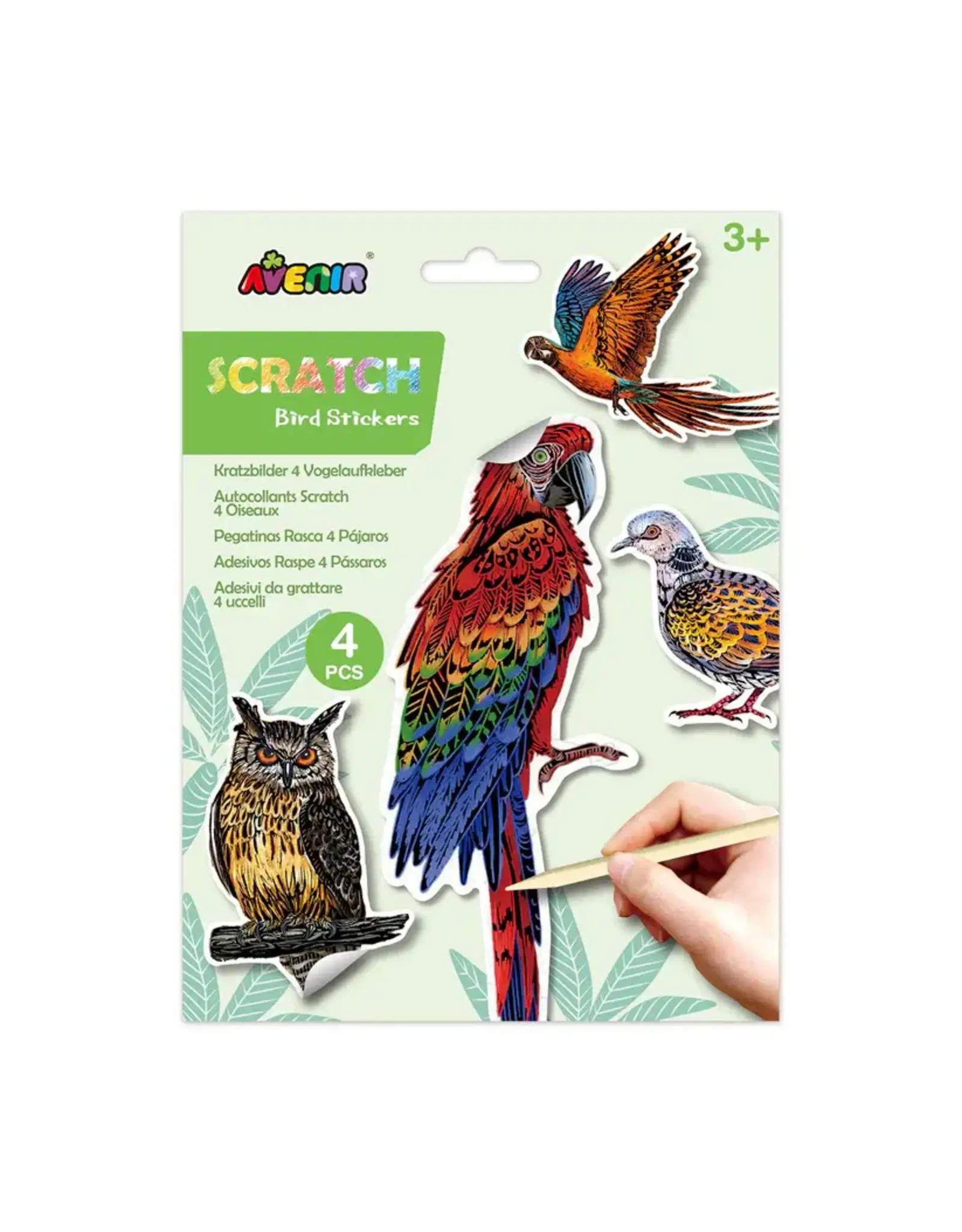 Avenir Scratch Bird Stickers