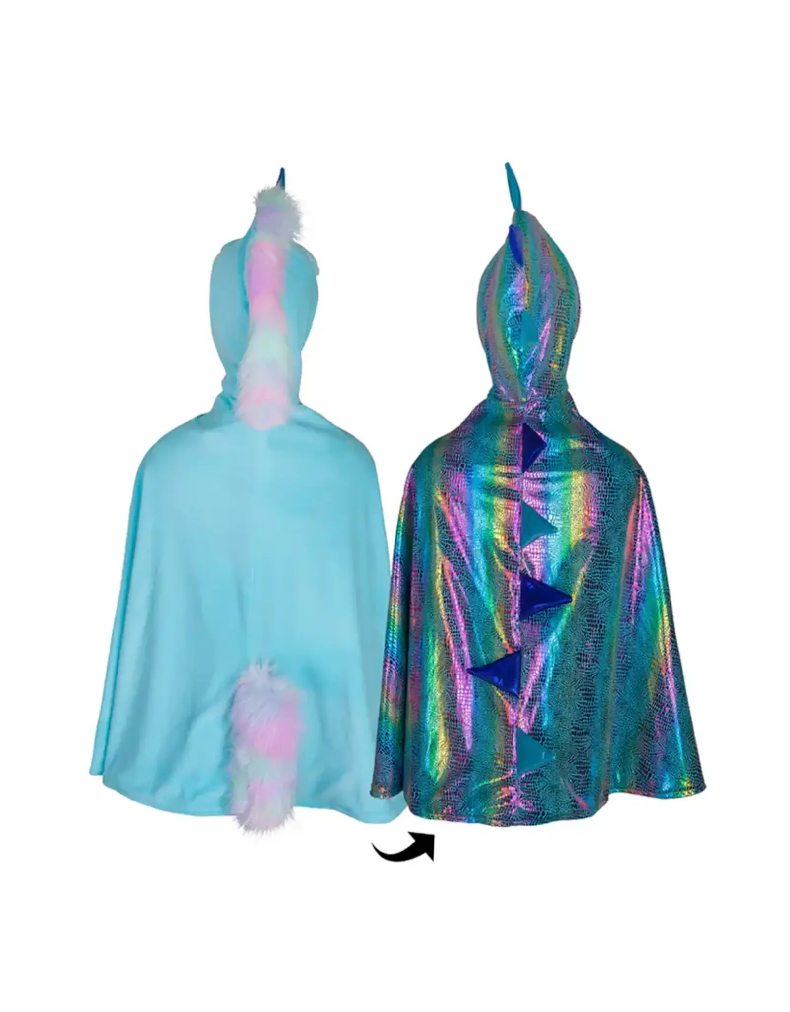 Great Pretenders Rainbow Reversible Unicorn Dragon Cape 3/4