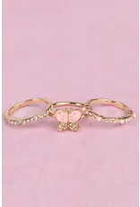 Great Pretenders Boutique Chic Butterfly Garden Rings 3 Pieces