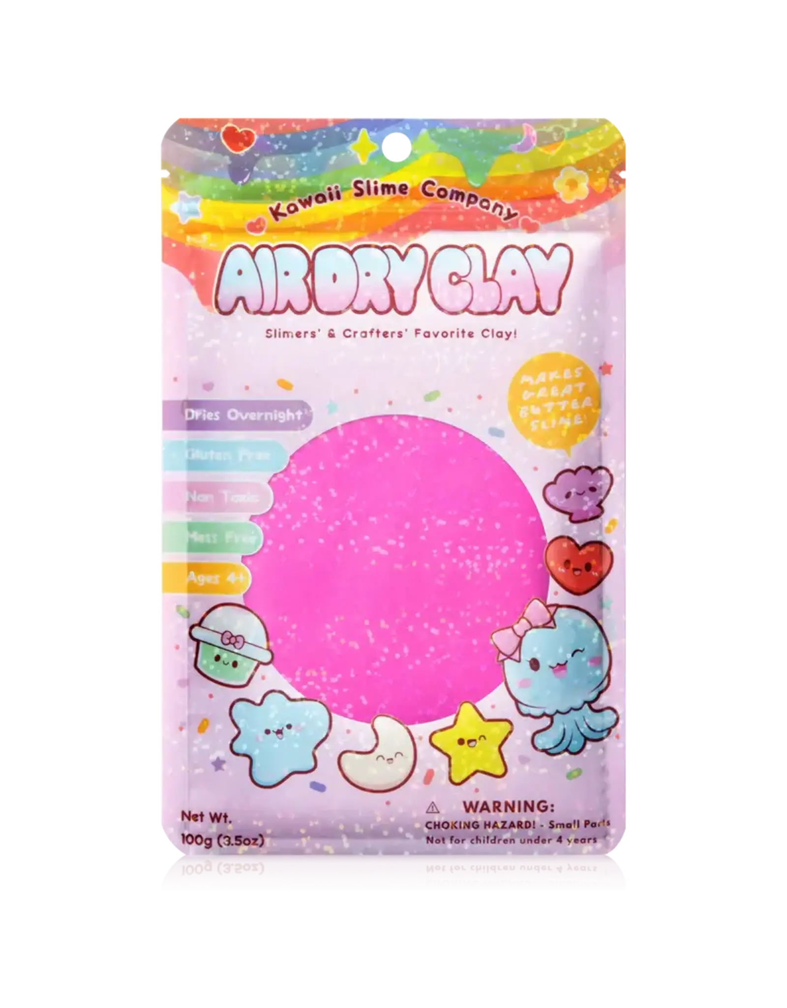 Kawaii Slime Air Dry Clay Color Hot Pink