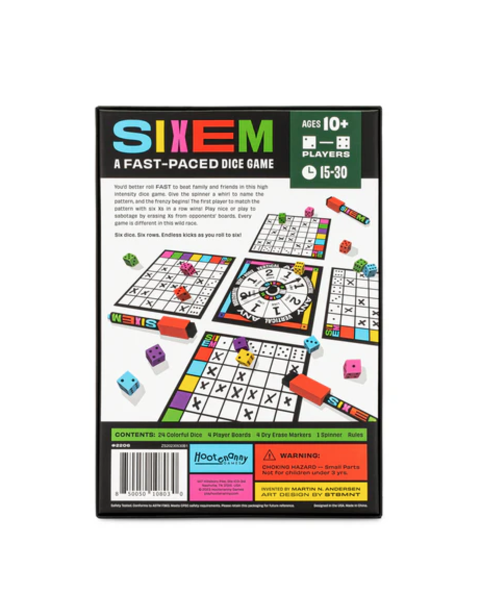 Hootenanny Games Sixem Dice Game